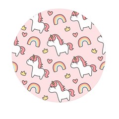 Cute-unicorn-rainbow-seamless-pattern-background Mini Round Pill Box (pack Of 3) by Wegoenart