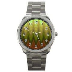 Zig Zag Chevron Classic Pattern Sport Metal Watch by Celenk