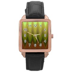 Zig Zag Chevron Classic Pattern Rose Gold Leather Watch  by Celenk