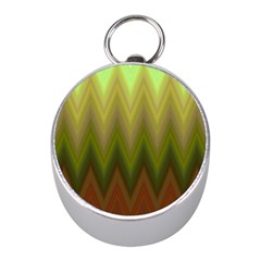 Zig Zag Chevron Classic Pattern Mini Silver Compasses by Celenk