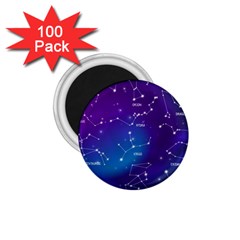 Realistic Night Sky With Constellation 1 75  Magnets (100 Pack)  by Wegoenart