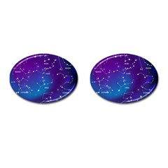 Realistic Night Sky With Constellation Cufflinks (Oval)