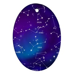 Realistic Night Sky With Constellation Oval Ornament (two Sides) by Wegoenart