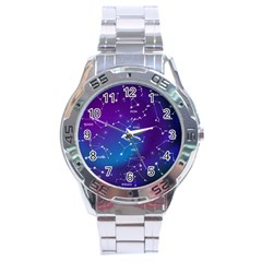 Realistic Night Sky With Constellation Stainless Steel Analogue Watch