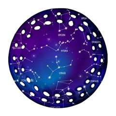 Realistic Night Sky With Constellation Round Filigree Ornament (two Sides) by Wegoenart