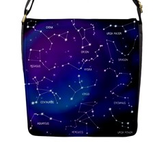 Realistic Night Sky With Constellation Flap Closure Messenger Bag (l) by Wegoenart