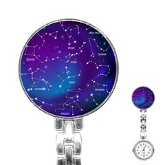 Realistic Night Sky With Constellation Stainless Steel Nurses Watch by Wegoenart