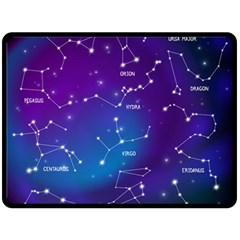 Realistic Night Sky With Constellation Double Sided Fleece Blanket (Large) 