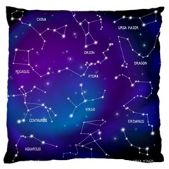 Realistic Night Sky With Constellation Large Flano Cushion Case (one Side) by Wegoenart