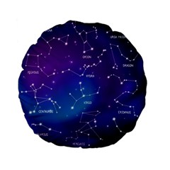 Realistic Night Sky With Constellation Standard 15  Premium Flano Round Cushions