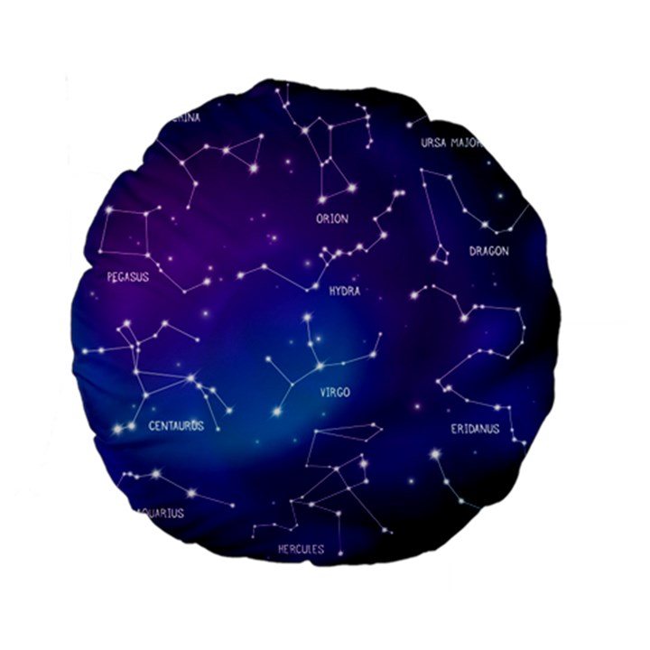 Realistic Night Sky With Constellation Standard 15  Premium Flano Round Cushions