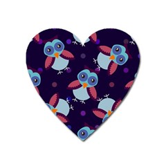 Owl Pattern Background Heart Magnet by Wegoenart