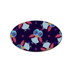 Owl Pattern Background Sticker Oval (10 Pack) by Wegoenart