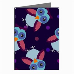 Owl Pattern Background Greeting Cards (pkg Of 8) by Wegoenart