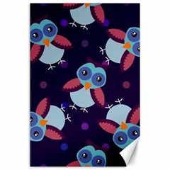 Owl Pattern Background Canvas 24  X 36  by Wegoenart