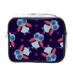 Owl Pattern Background Mini Toiletries Bag (one Side) by Wegoenart