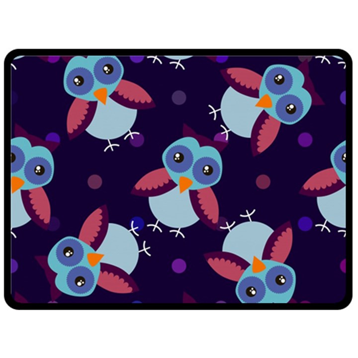 Owl Pattern Background Fleece Blanket (Large) 