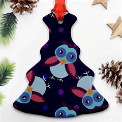 Owl Pattern Background Ornament (christmas Tree) 