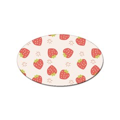 Strawberries Pattern Design Sticker (oval) by Wegoenart