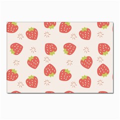 Strawberries Pattern Design Postcard 4 x 6  (pkg Of 10) by Wegoenart