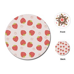 Strawberries Pattern Design Playing Cards Single Design (round) by Wegoenart