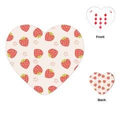 Strawberries Pattern Design Playing Cards Single Design (heart)