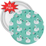 Elegant Swan Seamless Pattern 3  Buttons (10 pack)  Front