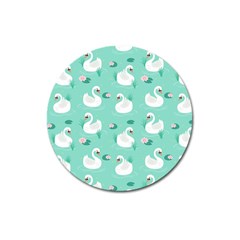 Elegant Swan Seamless Pattern Magnet 3  (round) by Wegoenart