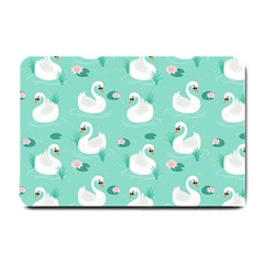 Elegant Swan Seamless Pattern Small Doormat by Wegoenart