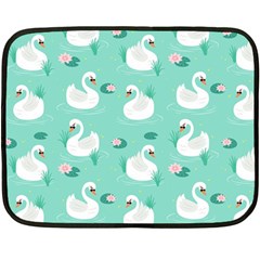 Elegant Swan Seamless Pattern Double Sided Fleece Blanket (mini)  by Wegoenart