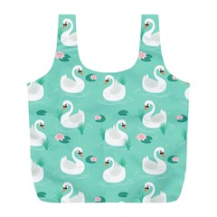 Elegant Swan Seamless Pattern Full Print Recycle Bag (l) by Wegoenart