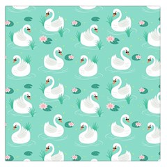 Elegant Swan Seamless Pattern Square Satin Scarf (36  X 36 ) by Wegoenart