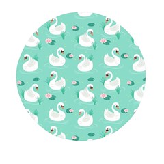 Elegant Swan Seamless Pattern Mini Round Pill Box by Wegoenart