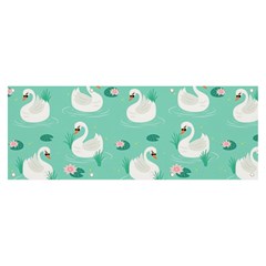 Elegant Swan Seamless Pattern Banner And Sign 8  X 3  by Wegoenart