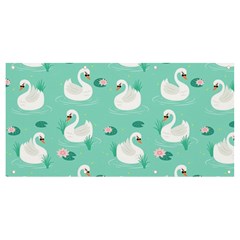 Elegant Swan Seamless Pattern Banner And Sign 8  X 4  by Wegoenart