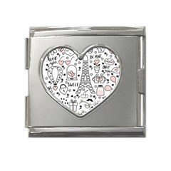 Big Collection With Hand Drawn Object Valentine Day Mega Link Heart Italian Charm (18mm) by Wegoenart