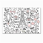 Big Collection With Hand Drawn Object Valentine Day Postcard 4 x 6  (Pkg of 10) Front