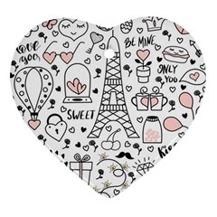 Big Collection With Hand Drawn Object Valentine Day Heart Ornament (two Sides) by Wegoenart