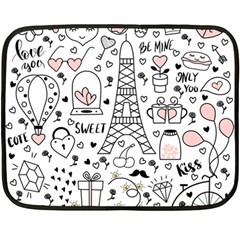 Big Collection With Hand Drawn Object Valentine Day Double Sided Fleece Blanket (mini)  by Wegoenart