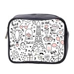 Big Collection With Hand Drawn Object Valentine Day Mini Toiletries Bag (Two Sides) Front