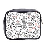 Big Collection With Hand Drawn Object Valentine Day Mini Toiletries Bag (Two Sides) Back