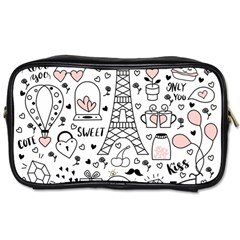 Big Collection With Hand Drawn Object Valentine Day Toiletries Bag (two Sides) by Wegoenart