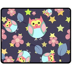 Owl Star Pattern Background Fleece Blanket (medium)  by Wegoenart