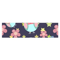 Owl Star Pattern Background Oblong Satin Scarf (16  X 60 ) by Wegoenart