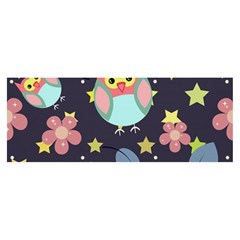 Owl Star Pattern Background Banner And Sign 8  X 3 