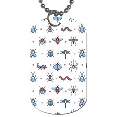 Insect Icon Seamless Pattern Dog Tag (one Side) by Wegoenart