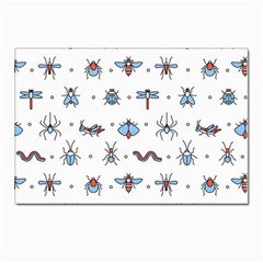 Insect Icon Seamless Pattern Postcards 5  X 7  (pkg Of 10) by Wegoenart