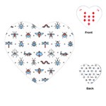 Insect Icon Seamless Pattern Playing Cards Single Design (Heart) Front