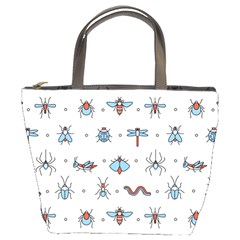 Insect Icon Seamless Pattern Bucket Bag by Wegoenart