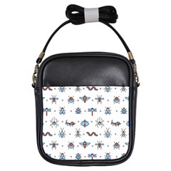 Insect Icon Seamless Pattern Girls Sling Bag by Wegoenart